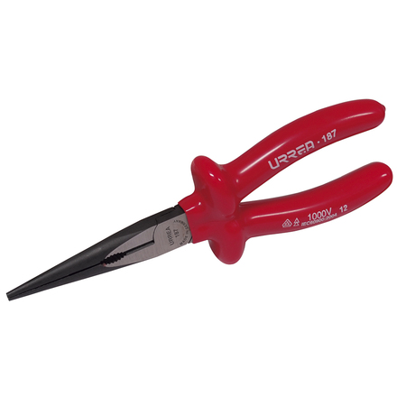 URREA Heavy duty 1000V long nose plier 7-7/8" 187